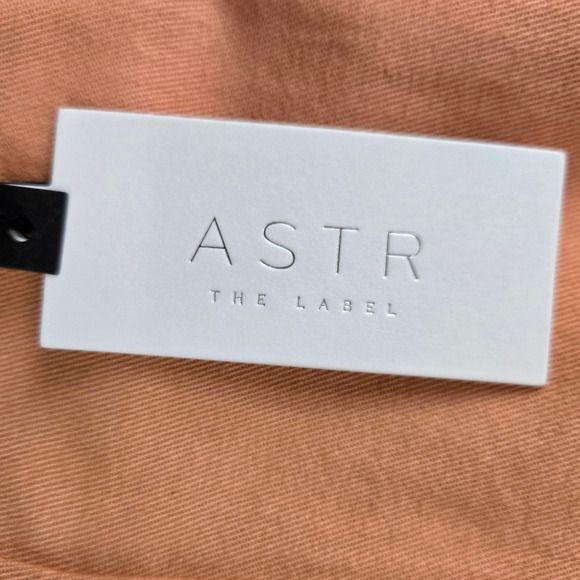 ASTR the Label Papaya Monet Mini Skirt Peach Cotton Blend Slit Front Size Large - Picture 3 of 9